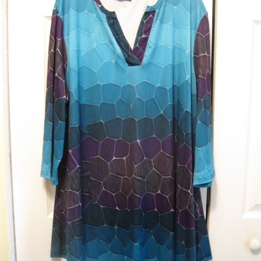 Purple and Turquoise Tunic 3X, Beautiful